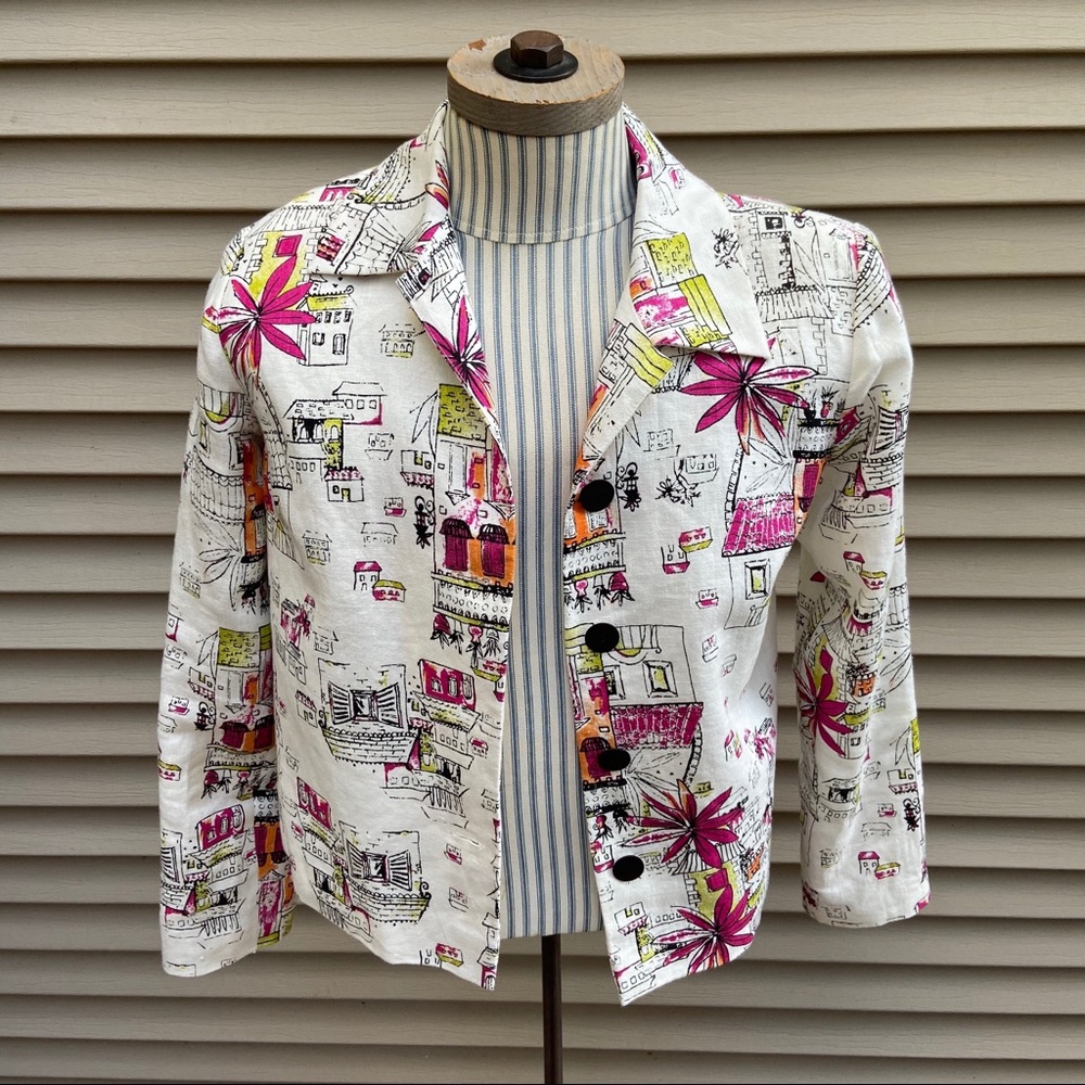 EUC Coldwater Creek doodle sketch jacket